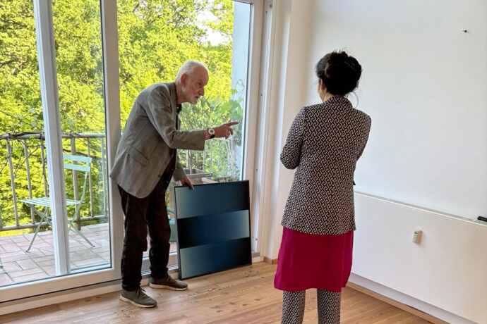 Raimer Jochims mit Katharina Lökenhoff im CROSSING Kunstraum in Essen